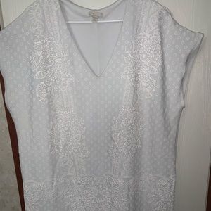 White Detailed Dress Floral design